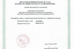 Uprawnienia UDT do produkcji materiałów spawalniczych